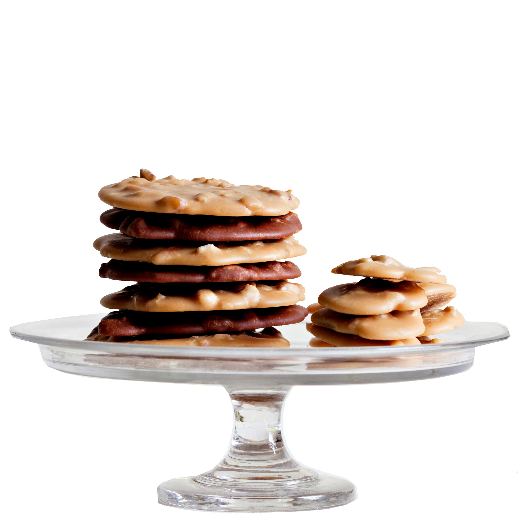 Leah's Pralines - Pecan Pralines on a cakestand