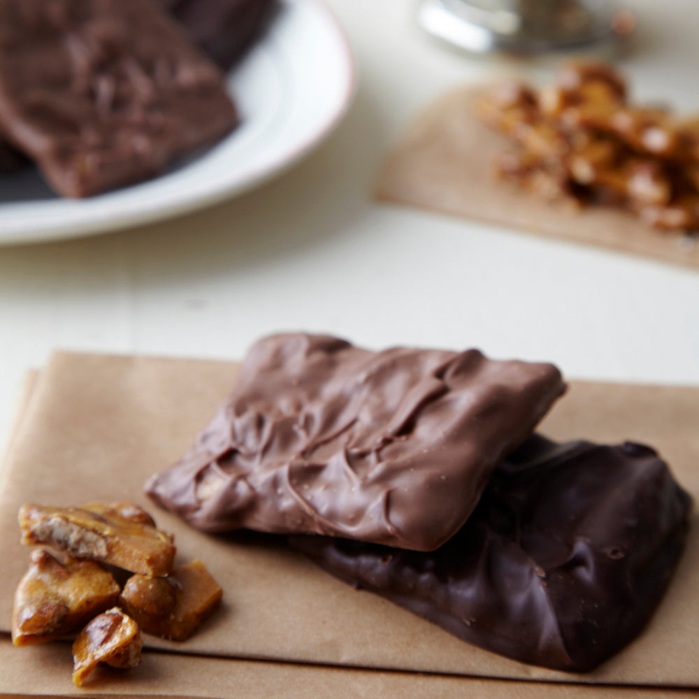 Chocolate Dipped Pecan Brittle